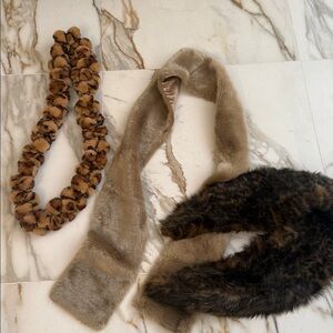 Bundle of faux fur scarves